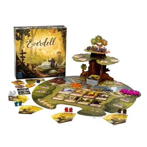 Everdell Game: Asmodee Strategy Board for Creative Thinking & War, 30-90 Minutes, 1-4 Players