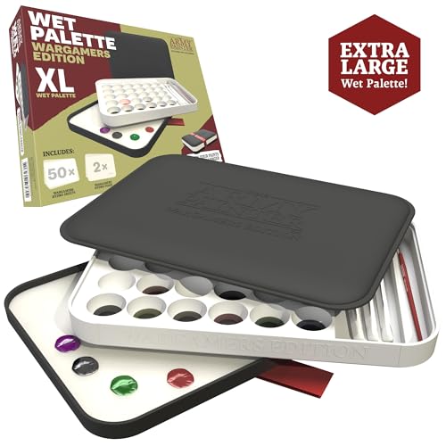 Wargamers Edition Wet Palette, XL Palette for Acrylic Paints Set Including 50 Hydro Sheets, 2 Hydro Foams and Free Painting Guide, for Miniature