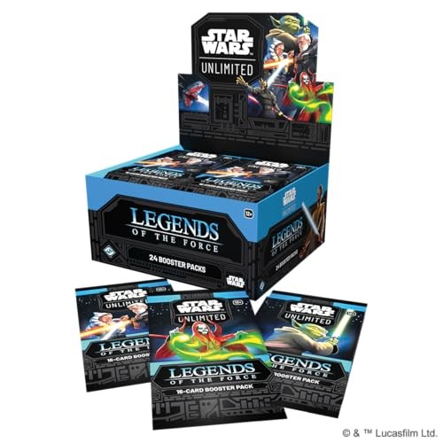 Star Wars: Unlimited TCG Legends of the Force Booster Display - 24 Booster Packs Featuring Jedi, Sith & Iconic Characters, Ages 12+, 2+ Players, 20 Mi
