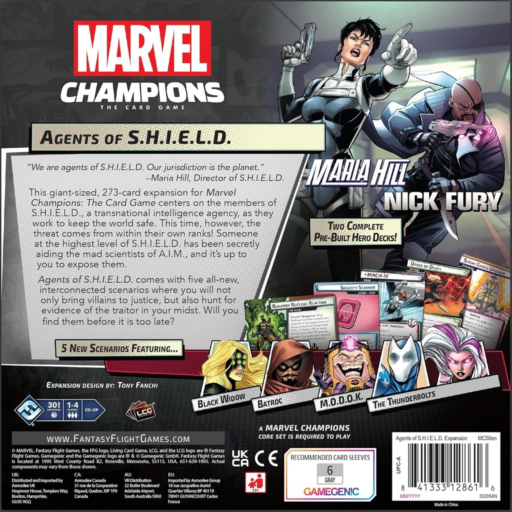 Marvel Champions: the Card Game - Agents of S.H.I.E.L.D Expansion for 12+  from Asmodee