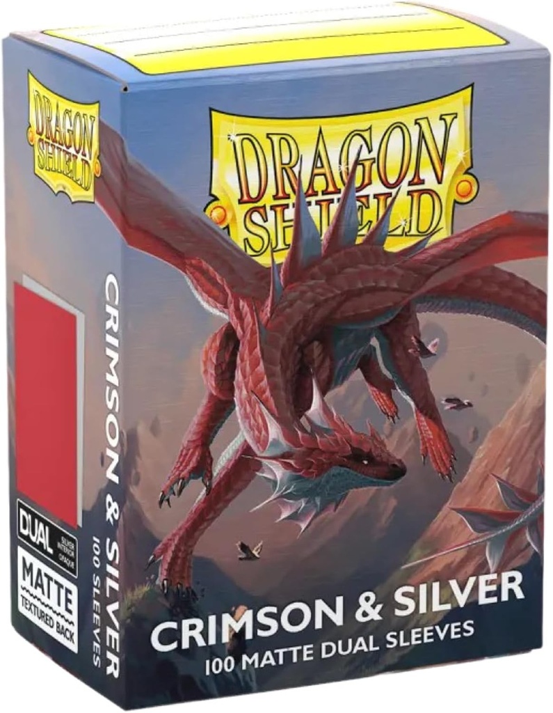 Dragon Shield: Matte - Dual Crimson & Silver (100)