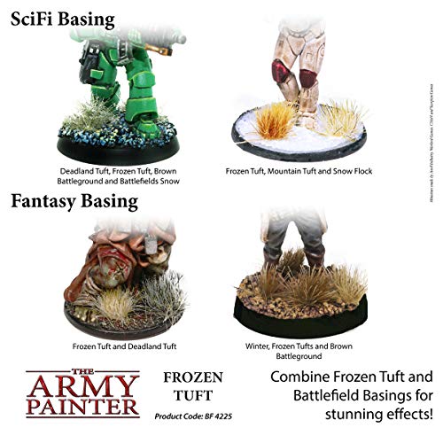 The Army Painter Tufts - Battlefield Tufts: Frozen Tuft  77 Pcs  3 Sizes -Terrain Model Kit for Miniature Bases & Model Grass Tufts -Diorama Supplies