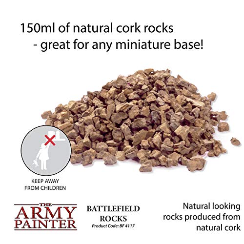 The Army Painter Battlefield Rocks Basing, 150 Ml-for Miniature Bases & Terrains -Scenics Static Grass, Model Terrain Grass, Terrain Model Kit, Basin