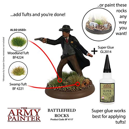 The Army Painter Battlefield Rocks Basing, 150 Ml-for Miniature Bases & Terrains -Scenics Static Grass, Model Terrain Grass, Terrain Model Kit, Basin