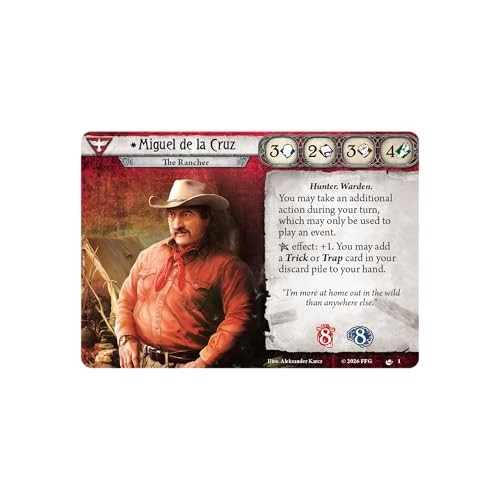 Asmodee Arkham Horror: the Card Game Miguel De La Cruz Investigator Deck - Survivor Role Deck with Traps & Tracking Abilities, Ages 14+, 1-4 Players, 