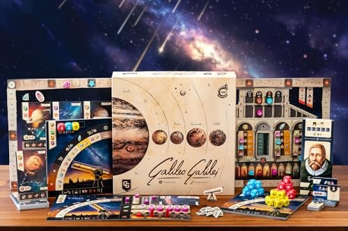 Capstone Games Galileo Galilei | Euro-Style Astronomy Strategy Board Game | Educational Space Exploration Game for 1-4 Players | Historical Scientific