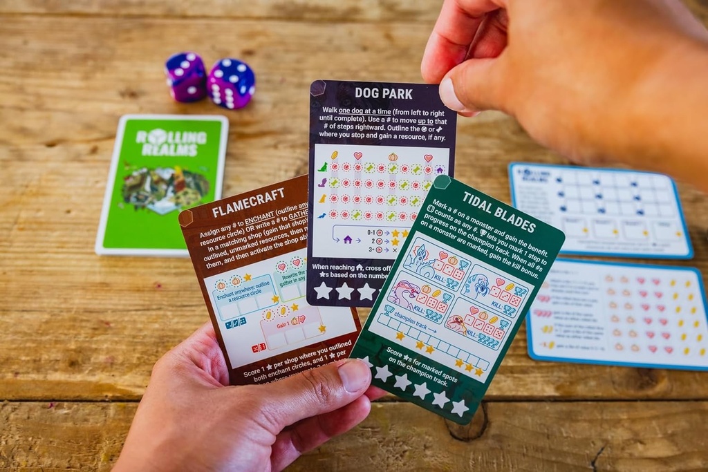 Rolling Realms Redux by Jamey Stegmaier | a Roll-and-Write Strategy Board Game from Stonemaier Games