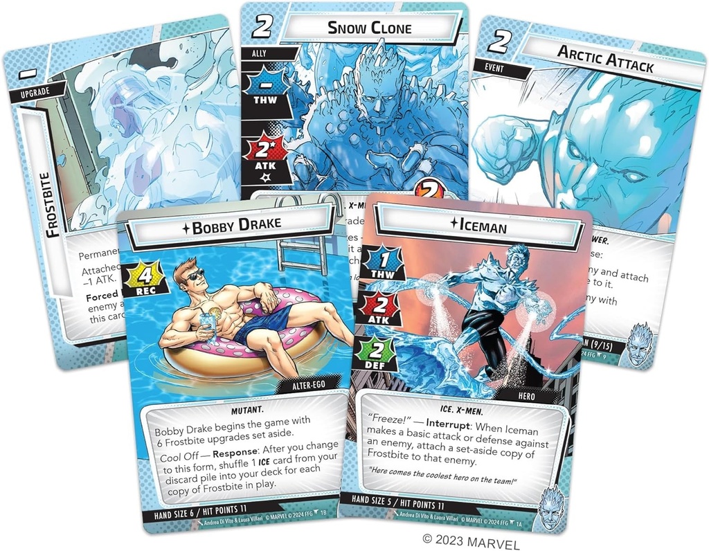Fantasy Flight Games Marvel Champions the Card Game Iceman Hero Pack - Superhero Strategy Game Cooperative Game for Kids and Adults Ages 14+ 1-4 Pl