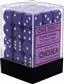 [25807] Chessex Opaque 12mm d6 with pips Dice Blocks (36 Dice) - Purple/white