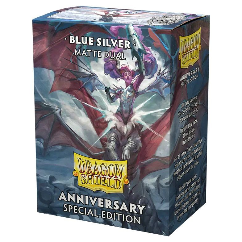 [AT-15064] Dragon Shield Standard Matte Dual Sleeves Cobalt & Silver (100 Sleeves)