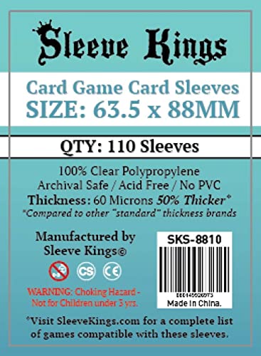 Sleeve Kings Standard Card Game Sleeves 63.5mm X 88mm (110)
