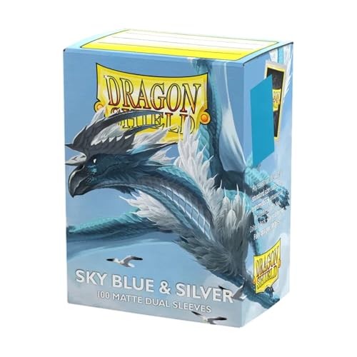 [AT-15074] Dragon Shield Sleeves - Standard size - Matte Dual - Sky Blue & Silver (100 Sleeves)