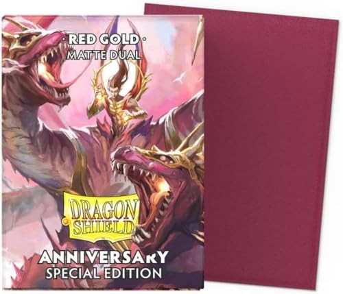 [AT-15065] Dragon Shield Standard Matte Dual Sleeves Pomegranate & Gold (100 Sleeves)