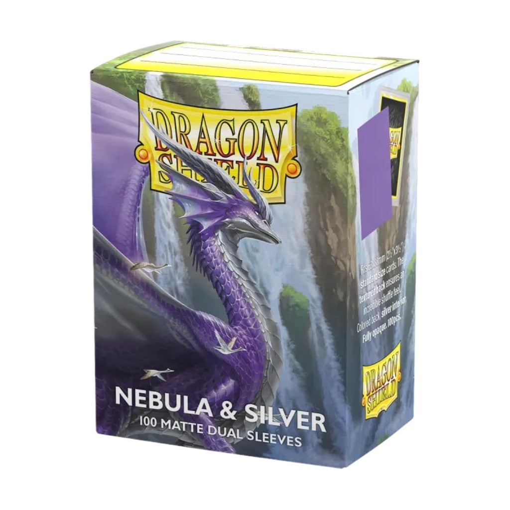 [AT-15075] Dragon Shield Sleeves - Standard size - Matte Dual - Nebula & Silver (100 Sleeves)