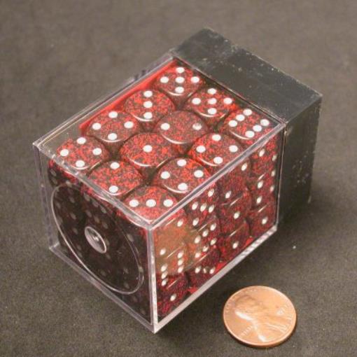[CHX25944] Chessex Speckled 12mm d6 Dice Blocks with Pips (36 Dice) - Silver Volcano