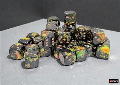 [CHX 24805] Brush Deep Forest/gold 12mm d6 Dice Block (36 dice)
