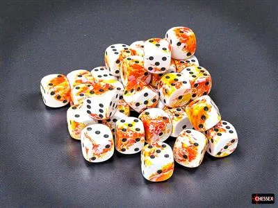[CHX 24803] Brush Sunrise/black 12mm d6 Dice Block (36 dice)