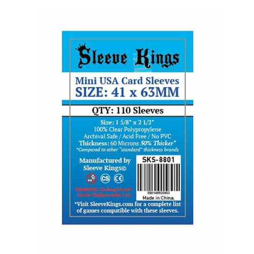 Sleeve Kings Mini USA Card Sleeves 41x63mm 110pcs (8801)
