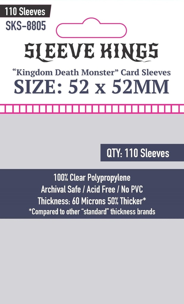 [sk-8805] Sleeve Kings - Kingdom Death Monster Card Sleeves (52x52mm) 110pcs