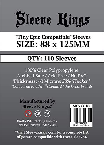 [sk-8818] Sleeve Kings: Tiny Epic Compatible Sleeves (88x125mm) (110)